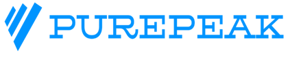 PUREPEAK logo with blue and black design